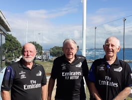 Bob, Alan and John showing their support for Peter this morning.
